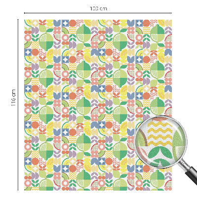 Naklejka na okno dająca prywatność Kolorowe owoce