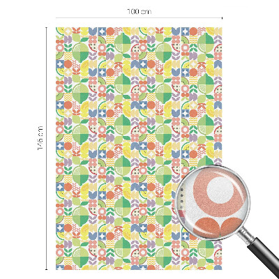 Naklejka na okno dająca prywatność Kolorowe owoce