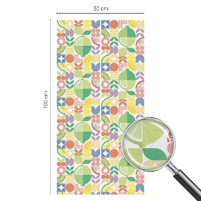 Naklejka na okno dająca prywatność Kolorowe owoce