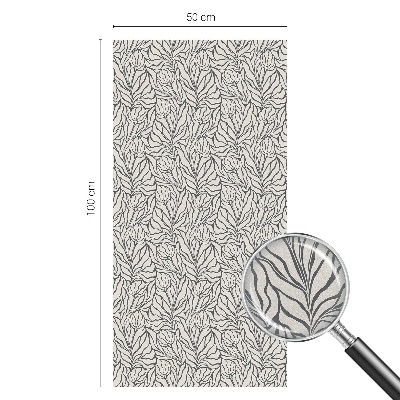 Naklejka na okno mleczna witraż Liście kwiaty