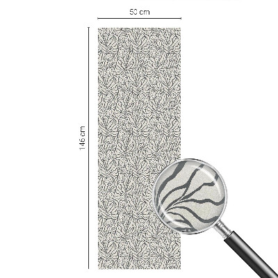 Naklejka na okno mleczna witraż Liście kwiaty