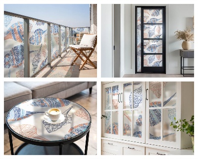 Mleczna naklejka na okno Morskie muszle