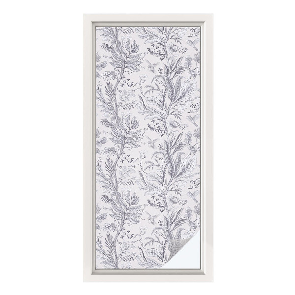 Naklejka na okno dająca prywatność Liście i motyle