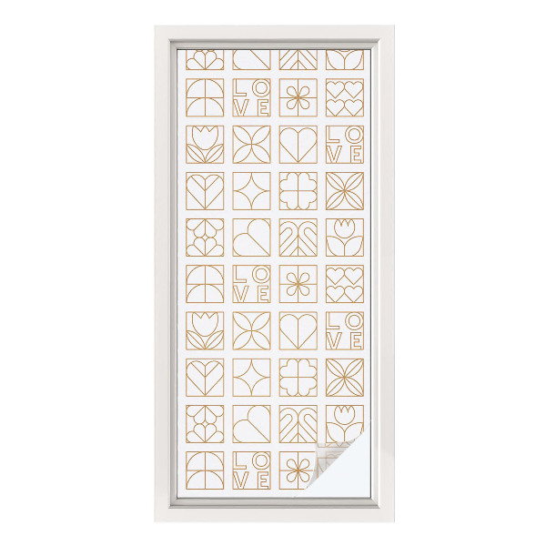 Naklejka na okno mleczna witraż Geometryczna miłość