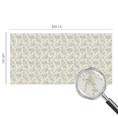 Naklejka na okno mleczna witraż Ptaki rośliny