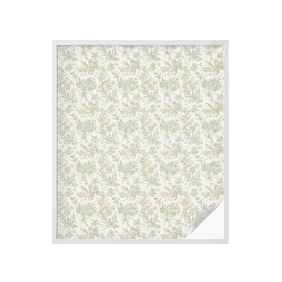 Naklejka na okno mleczna witraż Ptaki rośliny