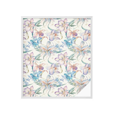 Naklejka na okno mleczna witraż Kwiatowy motyw