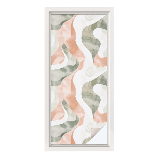 Mleczna naklejka na okno Kolorowe fale