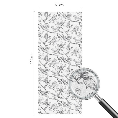 Folia okienna zapewniająca prywatność Ptaki i kwiaty