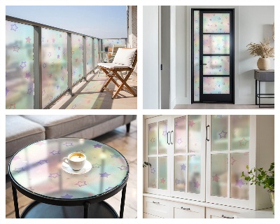 Naklejka na okno dająca prywatność Tęczowe wzory