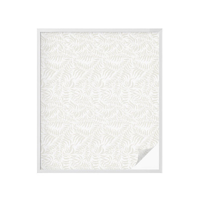 Naklejka na okno mleczna witraż Liściasta elegancja