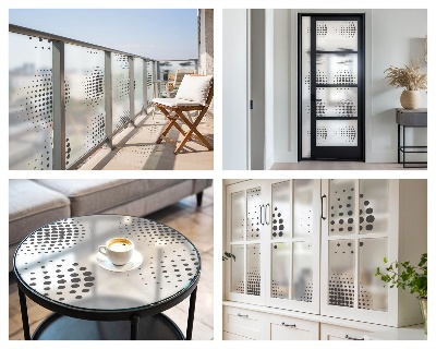 Naklejka na okno dająca prywatność Kropkowe okręgi