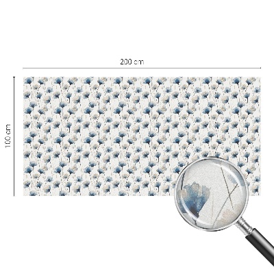 Mleczna naklejka na okno Niebieskie kwiaty