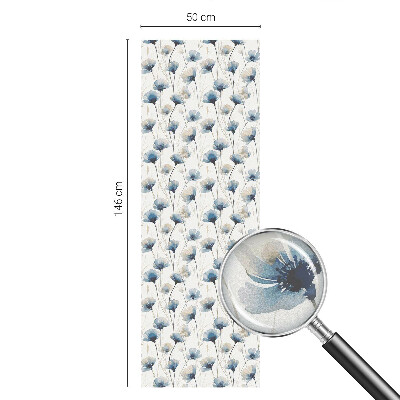 Mleczna naklejka na okno Niebieskie kwiaty