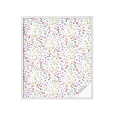 Naklejka na okno mleczna witraż Kwiecista łąka