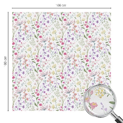 Naklejka na okno mleczna witraż Kwiecista łąka