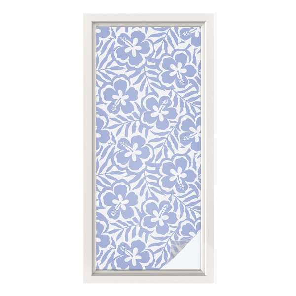 Naklejka na okno mleczna witraż Kwiaty hibiskusa