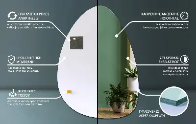 Lustro o organicznym kształcie bez ramy do zawieszenia na ścianie