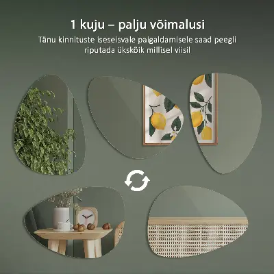Lustro o organicznym kształcie bez ramy do zawieszenia na ścianie