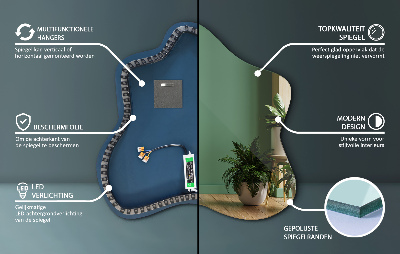 Lustro w kształcie plamy podświetlane LED