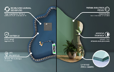 Lustro w kształcie plamy podświetlane LED