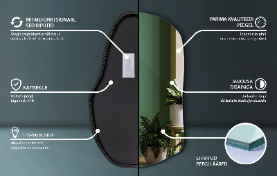 Lustro o nieregularnym kształcie led unikalne