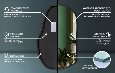 Lustro o nieregularnym kształcie led unikalne