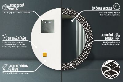 Lustro z nadrukiem okrągłe Orientalne łuski