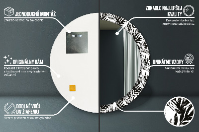 Monstera Lustro z nadrukiem dekoracyjne okrągłe