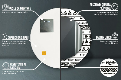 Lustro dekoracyjne okrągłe Boho minimalistyczny