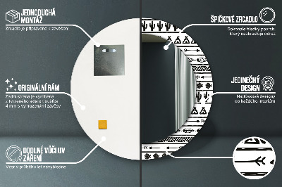 Boho minimalistyczny Lustro dekoracyjne okrągłe