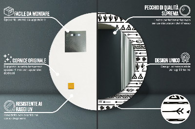 Lustro dekoracyjne okrągłe Boho minimalistyczny