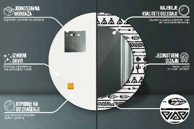 Lustro dekoracyjne okrągłe Boho minimalistyczny