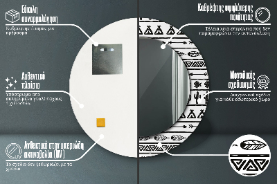 Boho minimalistyczny Lustro dekoracyjne okrągłe