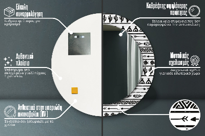 Boho minimalistyczny Lustro dekoracyjne okrągłe