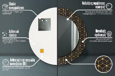 Geometria sześciokątna Lustro z nadrukiem dekoracyjne okrągłe