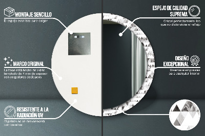 Lustro z nadrukiem dekoracyjne okrągłe Tęczowy trójkąt