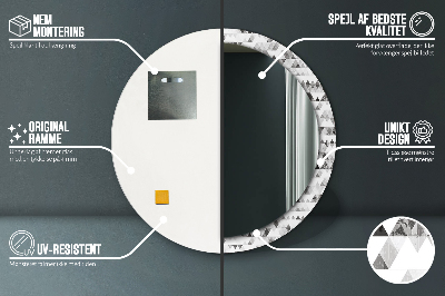 Tęczowy trójkąt Lustro z nadrukiem dekoracyjne okrągłe