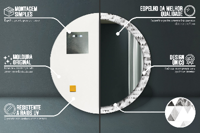 Tęczowy trójkąt Lustro z nadrukiem dekoracyjne okrągłe