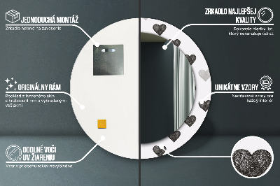 Abstrakcyjne serca Lustro dekoracyjne okrągłe