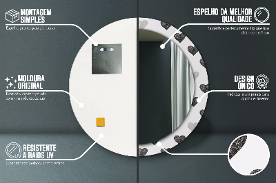 Abstrakcyjne serca Lustro dekoracyjne okrągłe