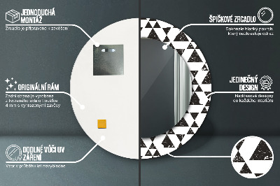 Lustro dekoracyjne okrągłe Trójkąty geometria