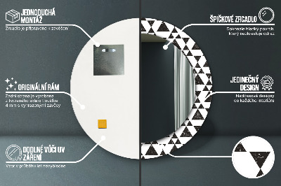 Lustro dekoracyjne okrągłe Trójkąty geometria