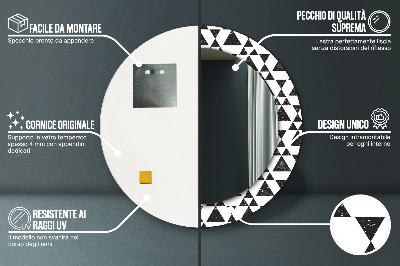 Lustro dekoracyjne okrągłe Trójkąty geometria