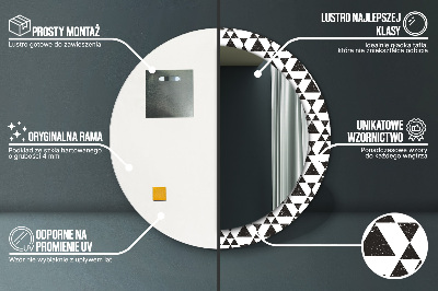 Lustro dekoracyjne okrągłe Trójkąty geometria