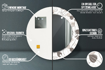 Lustro dekoracyjne okrągłe Abstrakcyjny kwiatowy