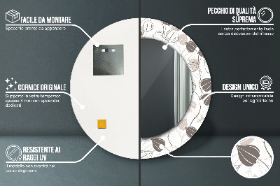 Abstrakcyjny kwiatowy Lustro dekoracyjne okrągłe