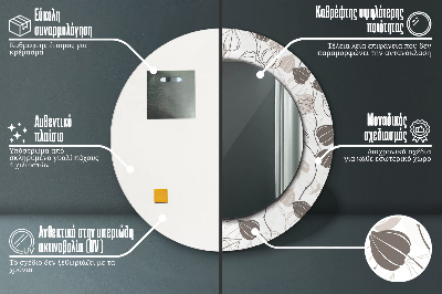 Abstrakcyjny kwiatowy Lustro dekoracyjne okrągłe