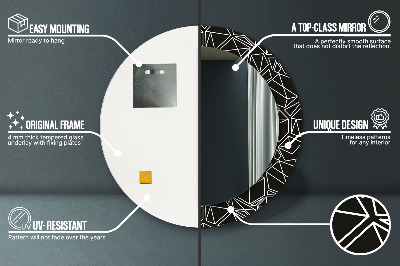 Geometryczny wzór Lustro dekoracyjne okrągłe
