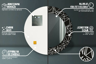 Geometryczny wzór Lustro dekoracyjne okrągłe